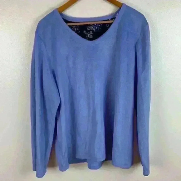 croft & barrow Sweaters - CROFT And Barrow Super Soft Fleece, Long Sleeve, V-Neck Sleep Shirt XXL